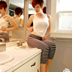 First pic of Redhead amateur Ryanne gets totally naked on the bathroom counter