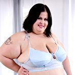 First pic of Brunette SSBBW Natalie Kinky takes off her lingerie while wearing heels
