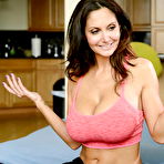First pic of Big boobed MILF Ava Addams pulling down yoga pants for hardcore DP