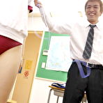 First pic of Japanese coed Tomoyo Isumi sports a creampie after sex in a classroom