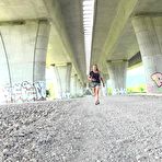 First pic of Blonde girl Jenna Lovely takes a piss underneath an overpass