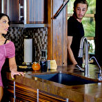 First pic of Brunette amateur August Ames seduces her neighbour for an afternoon quickie