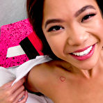 Fourth pic of Skinny Asian teen Vina Sky concludes POV sex with jizz on her body