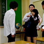 First pic of Japanese student Tomoyo Isumi receives facial cumshots in a classroom