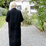 Second pic of Mature lady with short hair Tiffany Pearl flashes in public before giving a BJ