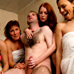 Fourth pic of A unisex sauna is a great place for aCFNM handjob from four sexy ladies