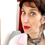 First pic of Older nurse Penny Jones takes off her uniform and underwear after work is over