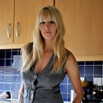 First pic of Blonde amateur Hayley Marie Coppin bares her firm tits in the kitchen