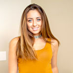 First pic of Petite amateur Gracie Thomas strips to lace underwear in the bathroom