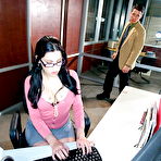 First pic of Shy babe in glasses Daisy Cruz seduced for hardcore office banging