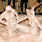 Second pic of Fully clothed fashionistas make a wild catfight in the mud