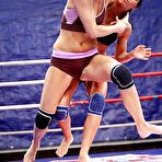 Second pic of Sporty lesbians punching and grasping each other in the ring