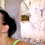 Second pic of Sina Velvet has sex in a ruined building with a stranger while on vacation