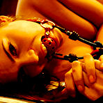 Third pic of Young babe Izy Bella Blu gets bondage fucked with a gag in her mouth