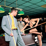 First pic of Hot girl Lenka has sex with two men at the same time on a pool table