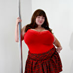 First pic of SSBBW Lexxxi Lux gets naked on a stripper platform after a POV blowjob