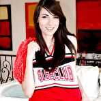 First pic of Naughty teen girl Emily Grey posing solo in sexy cheerleader uniform