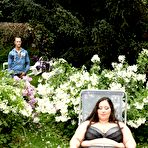 First pic of Super sized BBW Jitka sits on a Peeping Tom's face in the garden