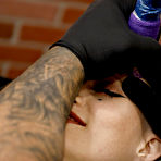 First pic of Platinum blonde River Dawn gets banged after receiving a face tattoo