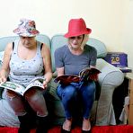 First pic of Two old lesbians exposes their big boobs and bare asses together