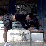 Second pic of Flexible girl Gypsy Queen does the splits while taking a piss