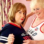 Fourth pic of Mature woman Claire Knight has lesbian sex with a fatty on her bed