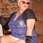 Second pic of Fat granny Girdle Goddess gets naked in shades, gloves and pantyhose