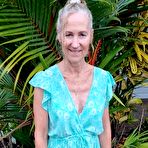 First pic of Old blonde woman Jacqueline gets completely naked in her bedroom