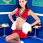 First pic of 18 year old cheerleader Ariana Marie strips off her uniform to pose for nudes