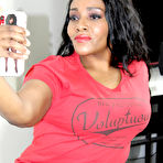 First pic of Clothed ebony BBW Roxxie Plus takes self shots during solo action