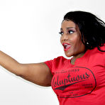 Fourth pic of Clothed ebony BBW Roxxie Plus takes self shots during solo action