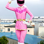 First pic of Solo model Sentai Brave poses in futuristic clothing on a rooftop