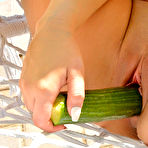 Third pic of Mia Kay Fucks a Cucumber by the Pool