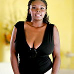 First pic of Ebony Stacy Adams demonstrates her big boobies on camera!