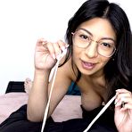 Second pic of Cami Strella in Cami Strella Jerks Cock In Glasses at Strokies - Direct Stripper