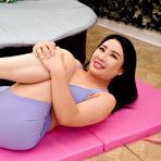 Second pic of Busty thick Asian babe Suki Sin enjoys naked yoga