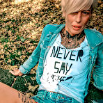 Fourth pic of Hitzefrei - Skinny Milf gets her pussy wet at Public Park!!
