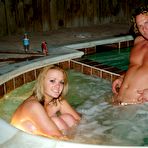 Third pic of afterhoursexposed - Little Penis Taster Big Boobed Blonde Chick Tastes My Cock While Drunk in a Hot Tub