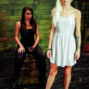 Lesbian Domination and Foot Worship with Halle Von and Marina Angel #134443