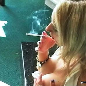 Blonde Nympho Lana is an Expert Smoker  #483271
